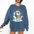 Cute Christmas Penguin Reading Book Cozy Winter Holiday Art Comfort Colors Sweatshirt Blue Jean Cute Christmas Penguin Reading Book Cozy Winter Holiday Art Comfort Colors Sweatshirt Blue Jean