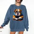 Cute Dog English Bulldog Reading Book Comfort Colors Sweatshirt Blue Jean Cute Dog English Bulldog Reading Book Comfort Colors Sweatshirt Blue Jean