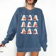 Cute Ghost Reading Book Lovers Halloween Ghost Comfort Colors Sweatshirt Blue Jean