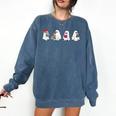 Cute Ghosts Reading Books Lover Spooky Season Halloween Comfort Colors Sweatshirt Blue Jean