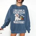 Cute Glasses Read Books & Pet My Maltese Lover Comfort Colors Sweatshirt Blue Jean Cute Glasses Read Books & Pet My Maltese Lover Comfort Colors Sweatshirt Blue Jean