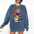 Cute Kawaii Kids Reading Books Glasses Red Panda Lover Comfort Colors Sweatshirt Blue Jean Cute Kawaii Kids Reading Books Glasses Red Panda Lover Comfort Colors Sweatshirt Blue Jean
