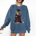 Cute Mouse Reading Book Graduation Comfort Colors Sweatshirt Blue Jean