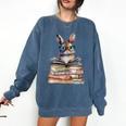 Cute Reading Bunny With Glasses Books Bookworm Reader Book Premium Tri-Blend Comfort Colors Sweatshirt Blue Jean Cute Reading Bunny With Glasses Books Bookworm Reader Book Premium Tri-Blend Comfort Colors Sweatshirt Blue Jean
