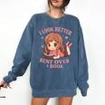 Cute Reading Outfit Book Lover Tee For Women Who Read Comfort Colors Sweatshirt Blue Jean