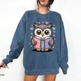 Cute Reading Owl Book Lover Teacher Librarian Bookworm Comfort Colors Sweatshirt Blue Jean Cute Reading Owl Book Lover Teacher Librarian Bookworm Comfort Colors Sweatshirt Blue Jean