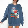 Cute Reading Seal On Books Book Lover Comfort Colors Sweatshirt Blue Jean Cute Reading Seal On Books Book Lover Comfort Colors Sweatshirt Blue Jean