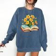 Daffodils Flowers Book Floral Comfort Colors Sweatshirt Blue Jean