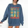 DCC Many Faces Of Mordecai Grid Gamer Series Book Comfort Colors Sweatshirt Blue Jean