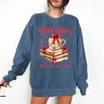 Dear Santa More Books Please Coquette Bow Books Christmas Comfort Colors Sweatshirt Blue Jean