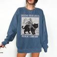 Defend Your Local Library Knight Cat Rider Book Lover Comfort Colors Sweatshirt Blue Jean Defend Your Local Library Knight Cat Rider Book Lover Comfort Colors Sweatshirt Blue Jean