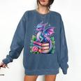 Dragon Book Fantasy Reading Comfort Colors Sweatshirt Blue Jean Dragon Book Fantasy Reading Comfort Colors Sweatshirt Blue Jean