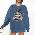Dragon Hoard Of Books Reading Lover Cute Art Comfort Colors Sweatshirt Blue Jean