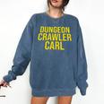Dungeon Crawler Carl Yellow Text Logo LitRPG Series Book Comfort Colors Sweatshirt Blue Jean Dungeon Crawler Carl Yellow Text Logo LitRPG Series Book Comfort Colors Sweatshirt Blue Jean