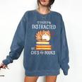 Easily Distracted By Cats And Books Reading Lover Bookish Comfort Colors Sweatshirt Blue Jean Easily Distracted By Cats And Books Reading Lover Bookish Comfort Colors Sweatshirt Blue Jean