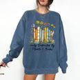 Easily Distracted By Plants And Books Bookworm Gardening Comfort Colors Sweatshirt Blue Jean