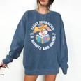 Easily Distracted By Rabbits And Books Reading Comfort Colors Sweatshirt Blue Jean