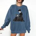 Emily Dickinson Reading A Book Comfort Colors Sweatshirt Blue Jean
