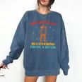 Emotionally Recovering From A Book Frog Comfort Colors Sweatshirt Blue Jean
