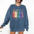 Equality Flower Books Equal Rights Social Justice Feminist Comfort Colors Sweatshirt Blue Jean