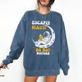 Escaped Reality Do Not Disturb Book Lover Comfort Colors Sweatshirt Blue Jean