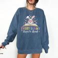 Every Bunny Loves To Read Book Lover Bookworm Rabbit Easter Comfort Colors Sweatshirt Blue Jean
