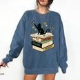 Fantasy Drama Tragedy Cat Book Lover Reading Humor Comfort Colors Sweatshirt Blue Jean