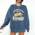 Flipping Pages Is My Cardio Book Lover Reading Bookworm Comfort Colors Sweatshirt Blue Jean