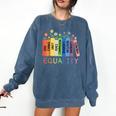 Floral Book Equality Human Rights Social Justice Peace Love Comfort Colors Sweatshirt Blue Jean