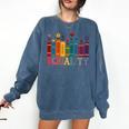 Floral Flower Book Equality Human Rights Women's Rights Comfort Colors Sweatshirt Blue Jean