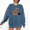 Freadom Anti Banned Books Lovers Reading Librarian Bookworm Comfort Colors Sweatshirt Blue Jean