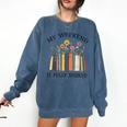 My Weekend Is Fully Booked Cozy Bookish Comfort Colors Sweatshirt Blue Jean