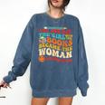 The Girl With The Books Became The Woman Writing Them Comfort Colors Sweatshirt Blue Jean The Girl With The Books Became The Woman Writing Them Comfort Colors Sweatshirt Blue Jean