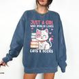 Girl Who Loves Cats And Books Cute Comfort Colors Sweatshirt Blue Jean Girl Who Loves Cats And Books Cute Comfort Colors Sweatshirt Blue Jean