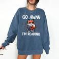 Go Away I'm Reading Book Reader Cute Fox Librarians Comfort Colors Sweatshirt Blue Jean Go Away I'm Reading Book Reader Cute Fox Librarians Comfort Colors Sweatshirt Blue Jean