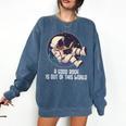 Good Book Is Out Of This World Astronaut Space Comfort Colors Sweatshirt Blue Jean