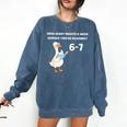 Goose Reading 67 Six Seven Meme Teacher Book Lover Comfort Colors Sweatshirt Blue Jean Goose Reading 67 Six Seven Meme Teacher Book Lover Comfort Colors Sweatshirt Blue Jean