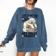 Great Pyrenees Dog Breed Life Is Better With Books And Great Comfort Colors Sweatshirt Blue Jean