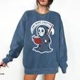 Grim Reaper Bookworm Cute Book Reading Halloween Comfort Colors Sweatshirt Blue Jean Grim Reaper Bookworm Cute Book Reading Halloween Comfort Colors Sweatshirt Blue Jean