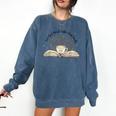 Groovy Flowers Love God Drink Coffee Read Books Christian Comfort Colors Sweatshirt Blue Jean