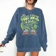 Groovy It's Good Luck To Read St Patrick's Day Book Lucky Comfort Colors Sweatshirt Blue Jean Groovy It's Good Luck To Read St Patrick's Day Book Lucky Comfort Colors Sweatshirt Blue Jean