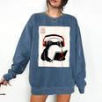 Grumpy Frog Books Music Kawaii Ink Japanese Comfort Colors Sweatshirt Blue Jean