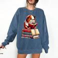 Guinea Pig Reading Books Matching Bookworm Readers Librarian Comfort Colors Sweatshirt Blue Jean