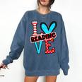 I Heart Books Love Reading Red And Stripe Animated Cat For Men Women Girls Kids Comfort Colors Sweatshirt Blue Jean