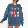 Heart Holding Reading Books Valentine Teacher Book Lover Comfort Colors Sweatshirt Blue Jean