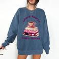 Where Hearts Groovy Meet Stories Coffee Books Valentines Day Comfort Colors Sweatshirt Blue Jean