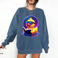 Humor Rubber Duck Reading Book Comfort Colors Sweatshirt Blue Jean