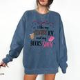 Iced Coffee & Reading Smut Books Girly Spicy Novels Comfort Colors Sweatshirt Blue Jean