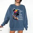 Just a Girl Who Loves Books Comfort Colors Sweatshirt Blue Jean Just a Girl Who Loves Books Comfort Colors Sweatshirt Blue Jean