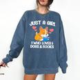 Just A Girl Who Loves Dogs And Books Reading Dog Puppy Lover Comfort Colors Sweatshirt Blue Jean Just A Girl Who Loves Dogs And Books Reading Dog Puppy Lover Comfort Colors Sweatshirt Blue Jean